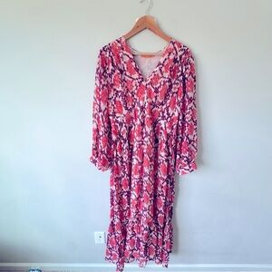 OLIPHANT Elegant Pink Patterned Maxi Dress